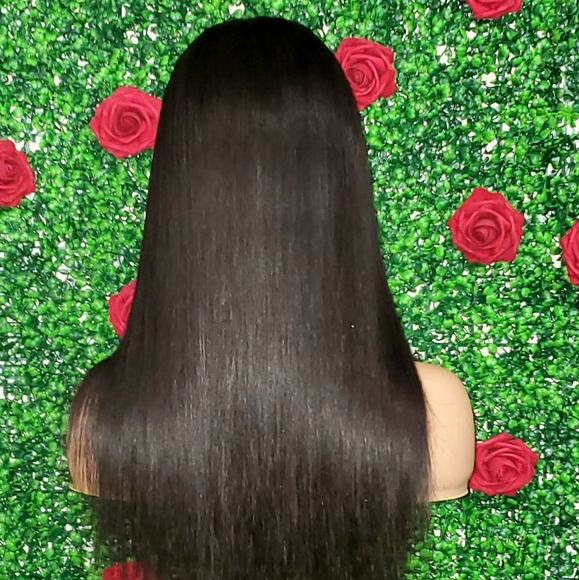 18" Raw Virgin Burmese Straight Full Lace Wig - Picture 3 of 10